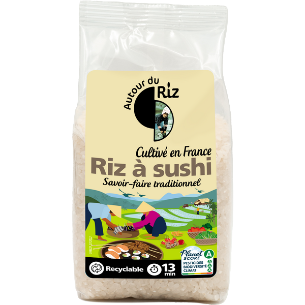 Autour Du Riz -- Riz à sushi cultivé en france (origine France) - 400 g