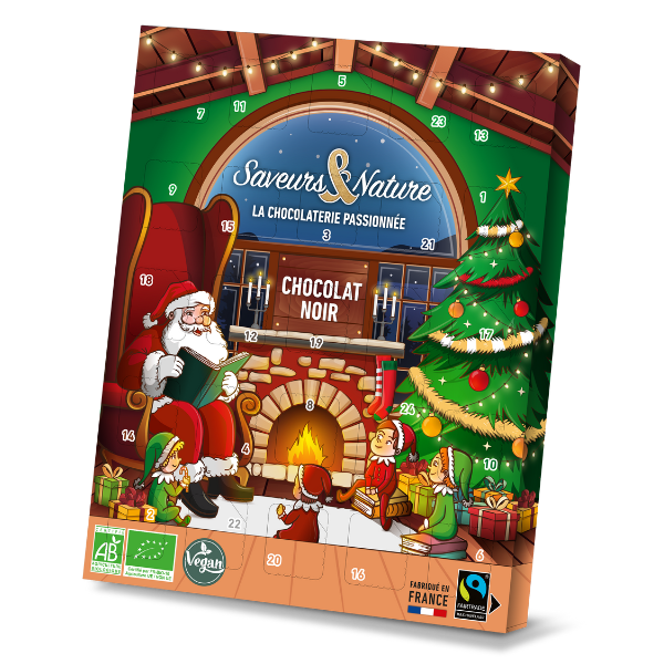 Calendrier de l'avent vegan au chocolat noir bio - 1
