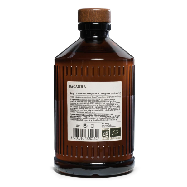 Bacanha -- Sirop gingembre brut bio - 400 ml