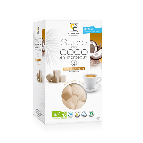 Comptoirs & Compagnies -- DDM 28.11.2024 Sucre de fleur de cocotier bio en morceaux - 250 g