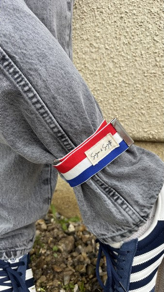 Serre pantalon bleu blanc rouge - 2